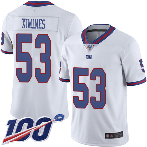 Men New York Giants #53 Oshane Ximines Limited White Rush Vapor Untouchable 100th Season Football NFL Jersey->new york giants->NFL Jersey